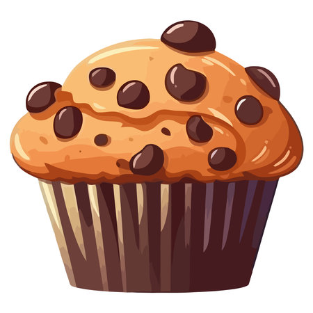 Clip art of a chocolate chip muffin