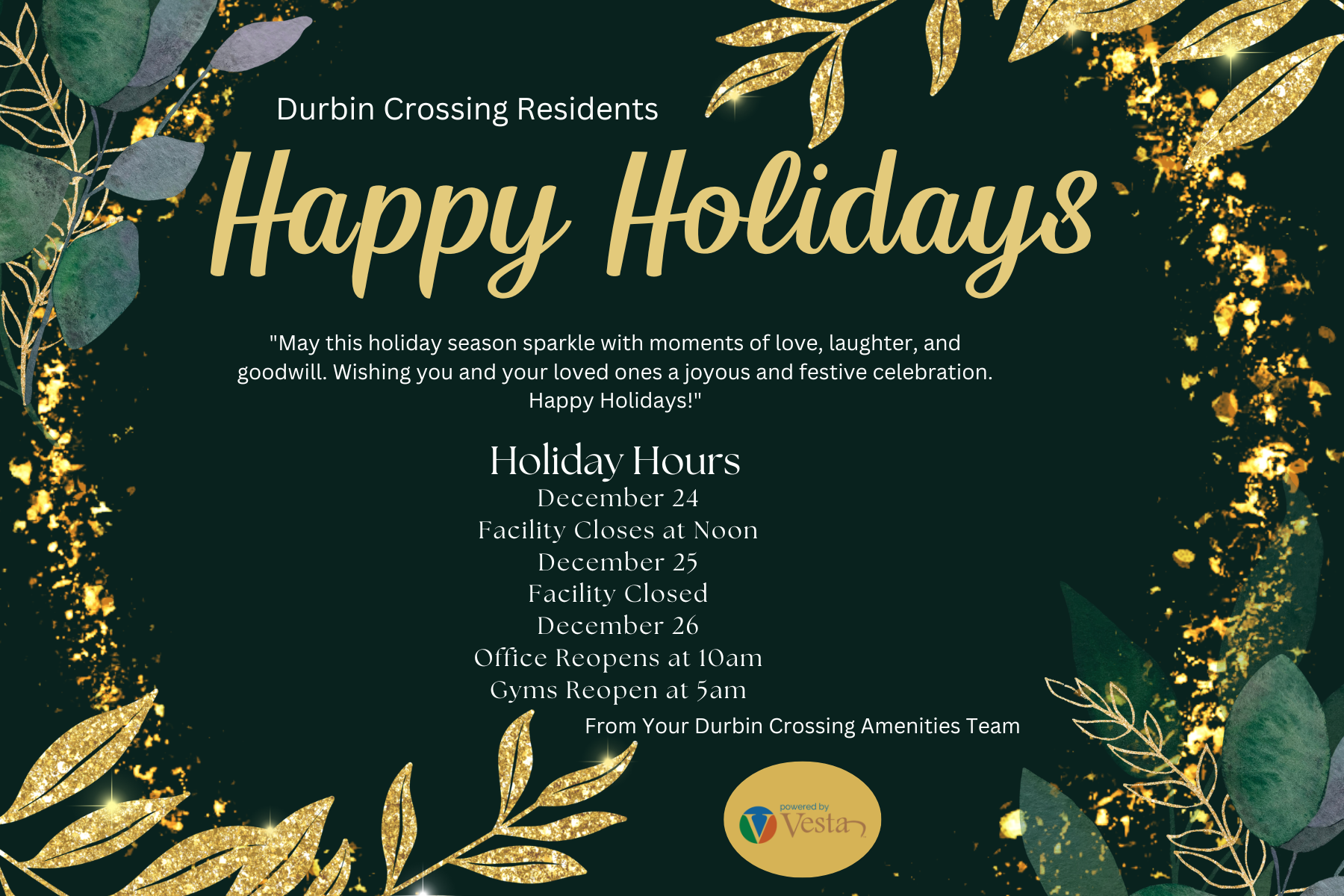 Happy Holidays Durbin Crossing Living